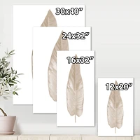 Designart - Dried Leaf Plant Beige On White