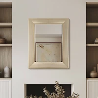 Head West 31" Brushed Nickel Pave Textured Framed Wall Vanity Mirror