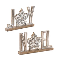Holiday Joy & Noel Tabletop Décor Set, 8.5" & 6.75"
