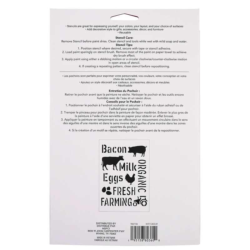 Farmhouse Stencils, 7" x 10" by Craft Smart®