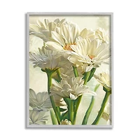 Stupell Industries Study of White Daisy Petals Gray Framed Wall Art