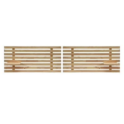 Hello Honey® Adjustable Natural Solid Wood 2-Panel Headboard Set with Wall Storage for Twin, Queen or King