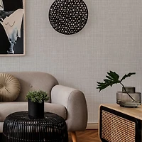 Simplify Gray Linen Adhesive Wallpaper