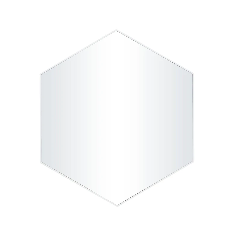 White Contemporary Wall Mirror, 24" x 2" x 21"