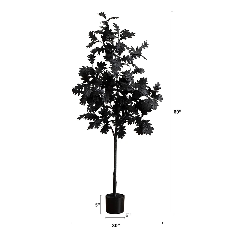 5ft. Artificial Halloween Black Oak Tree