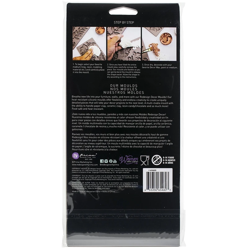 Redesign with Prima® Decor Mould® Lilian Scrolls Silicone Mold