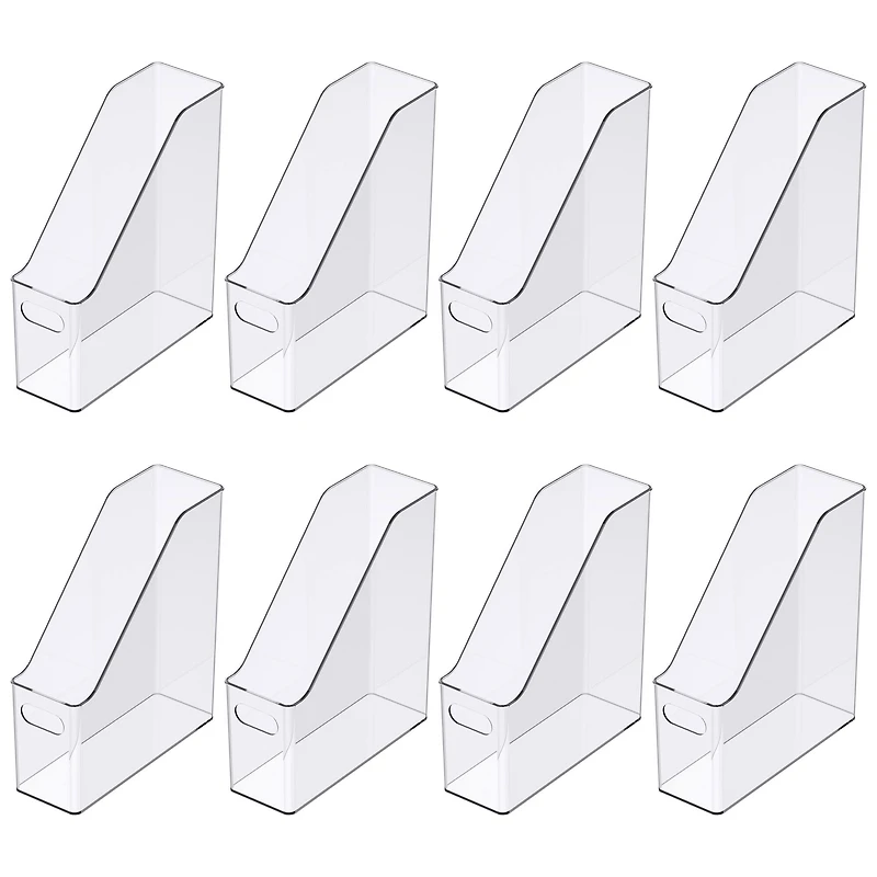 8 Pack: 12" Clear Magazine Storage Bin by Simply Tidy®