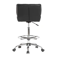 Studio Designs Crest Black Height Adjustable Drafting Chair with Footring