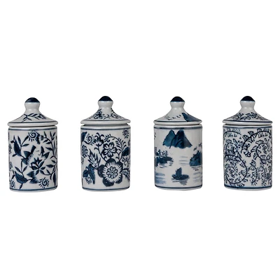Hello Honey® 4.5" Blue Blossom Enchantment Stoneware Jar Set