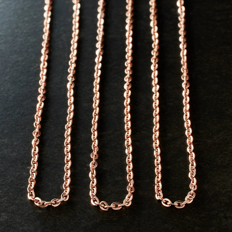 12 Packs: 3 ct. (36 total) 18" Rose Gold Chain Necklaces by Bead Landing™