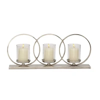 26'' Silver Aluminum Contemporary Candle Holder