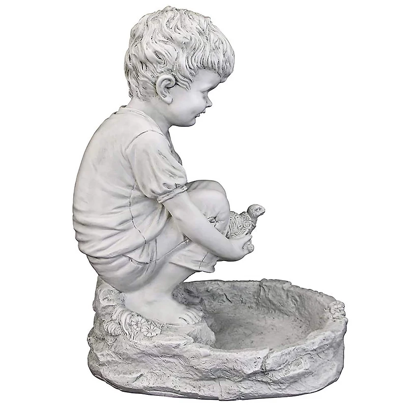 Design Toscano 16" Tommy at the Turtle Pond Little Boy Statue
