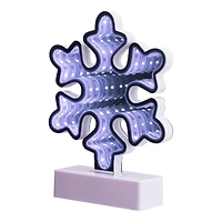 LED 3D Snowflake Christmas Infinity Mirror Light - 7.75"