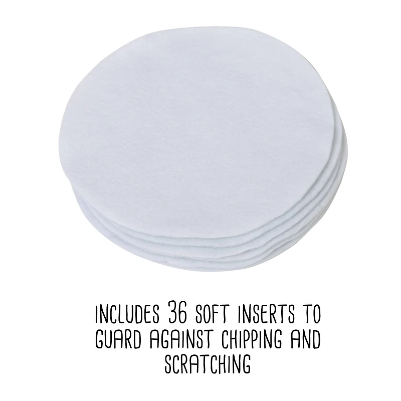 Honey Can Do Natural Round Dinnerware Storage Box Set