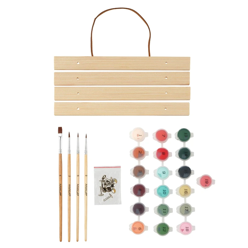 8" x 10" Hummingbirds Paint-by-Number Kit with Wood Display Hanger by Artist's Loft®