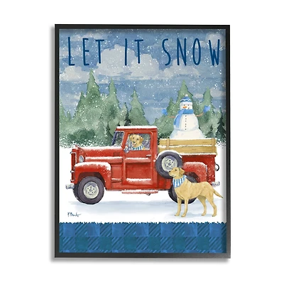 Stupell Industries Let It Snow Winter Dogs Framed Giclee Art