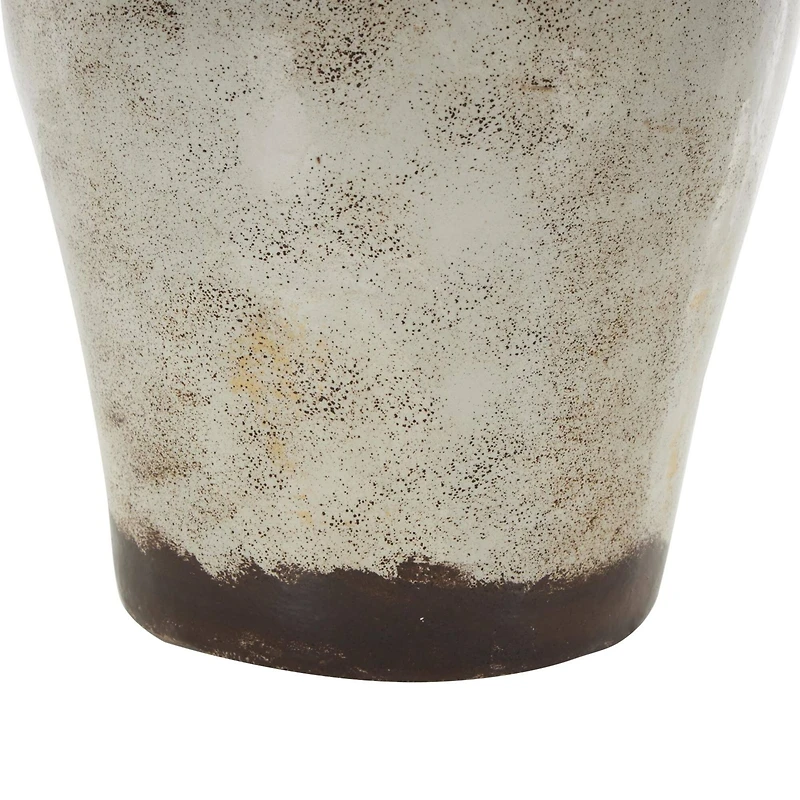 18" Cream Ceramic Antique Style Amphora Vase