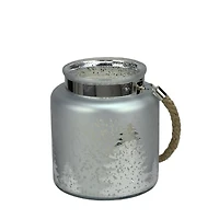 8" Reindeer & Tree Silhouette Pillar Candle Holder with Handle