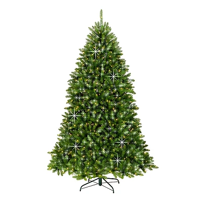 7.5ft. Pre-Lit Dunhill Fir® Shimmer Artificial Christmas Tree, Dual Color® LED Lights