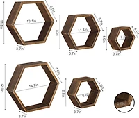 NEX™ Hexagon Floating Honeycomb Shelves Set