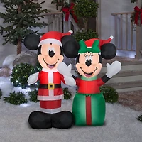 4ft. Airblown® Inflatable Disney Santa Mickey & Minnie Scene