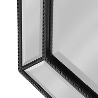 Head West Black Metro Beaded Glass Framed Vanity Mirror - 36" x 24"