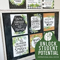 Hadley Designs 11" x 14" Boho Farmhouse Growth Mindset Classroom Décor Posters Set