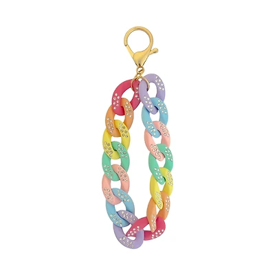 Blue Moon Studio™ Multicolor Chain Link Bag Charm with Rhinestones