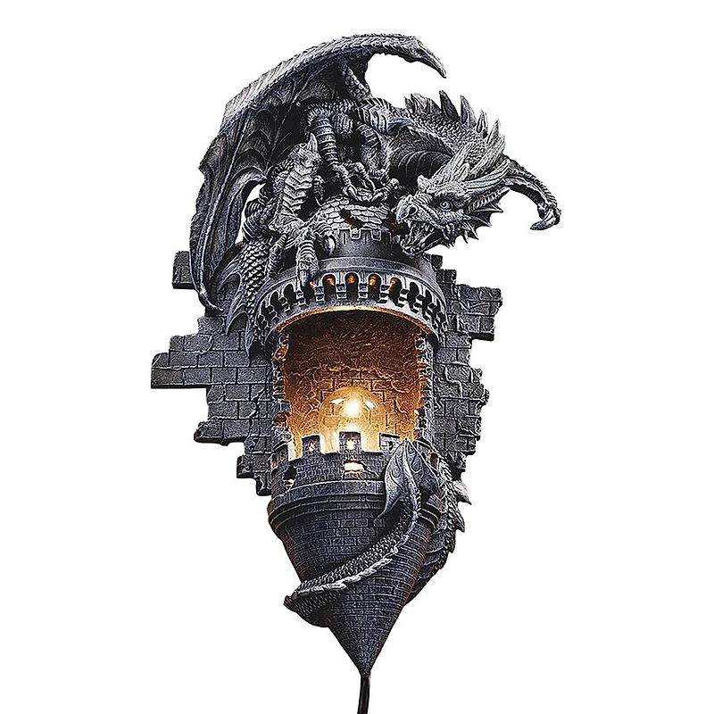 Design Toscano 17" Dragon's Castle Lair Illumimated Wall Sconce