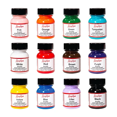 Angelus® Best Sellers 12 Color Acrylic Leather Paint Best Sellers Kit