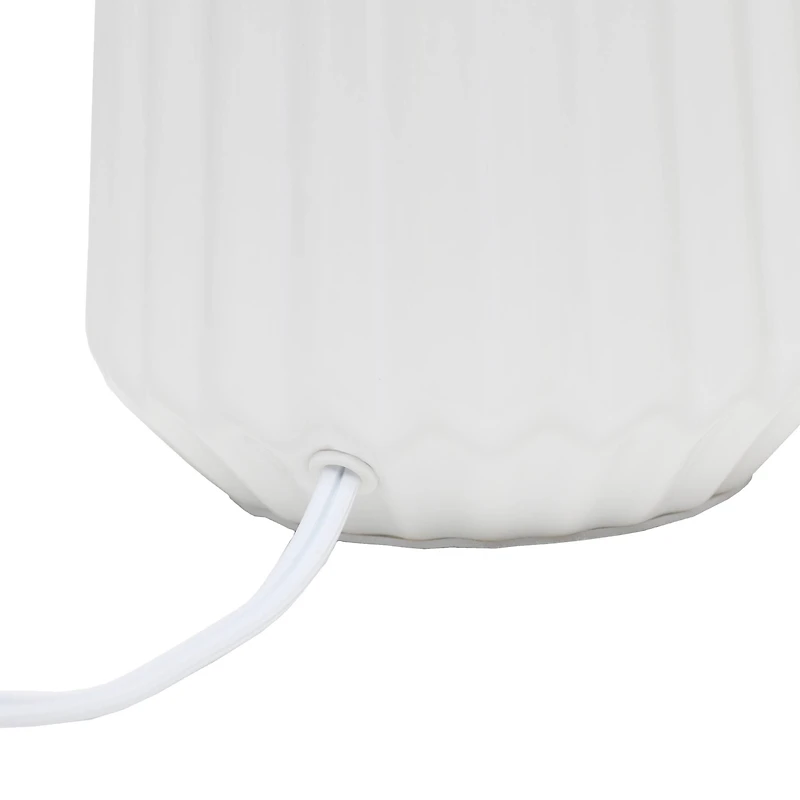 Simple Designs 17.4" Off White Pleated Base Table Lamp
