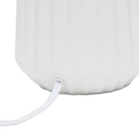 Simple Designs 17.4" Off White Pleated Base Table Lamp