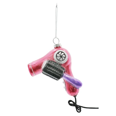 5.5" Pink Hair Dryer Glass Ornament by Ashland®