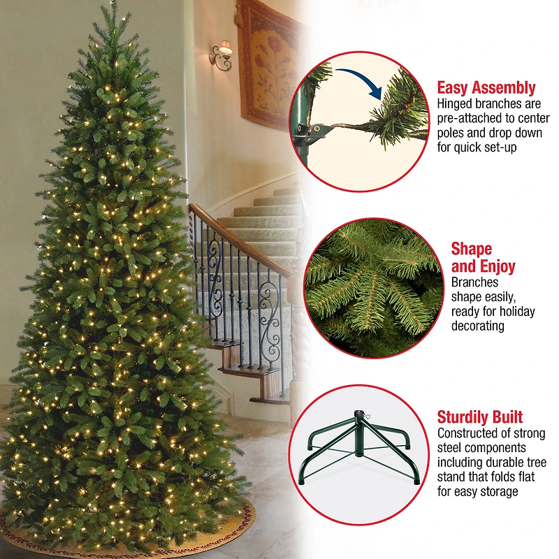 9 Ft. Pre-Lit Feel Real® Jersey Frasier Fir Pencil Slim Artificial Christmas Tree, Clear Lights
