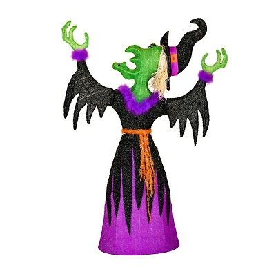 47'' Pre-Lit Cackling Green Witch Halloween Décor