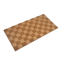 Hello Honey® Natural Checkerboard Print Engraved Coir Doormat