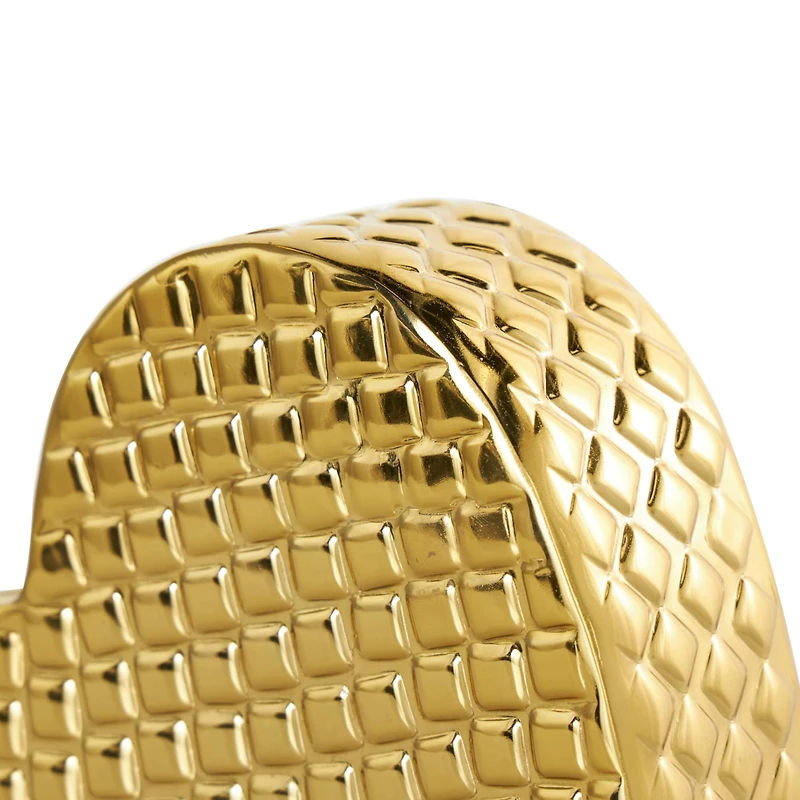 9" Gold Aluminum Heart Slanted Sculpture