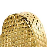 9" Gold Aluminum Heart Slanted Sculpture