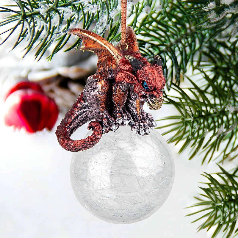 Design Toscano The Pensive Percher Dragon 2018 Collectible Holiday Ornament