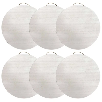 6 Pack: 18" Whitewashed Round Plaque by Make Market®