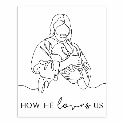 How He Loves Us  Lamb 8" x 10" Tabletop Canvas