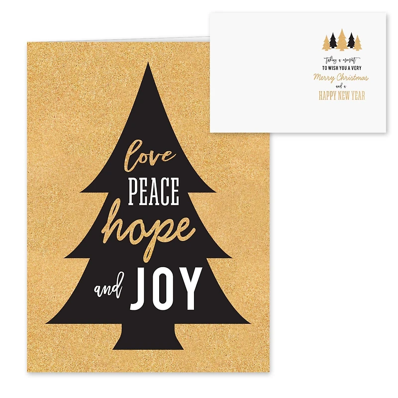 Hortense B. Hewitt Co. Black and Faux Gold Holiday Cards