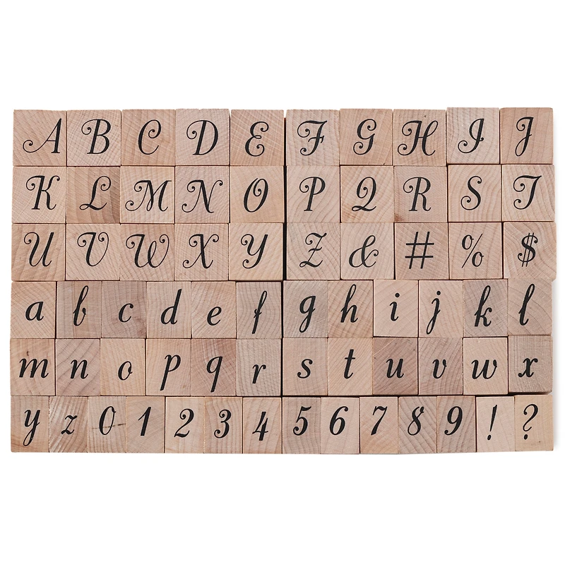 Script Alphabet & Numbers Wood Stamp Set by Recollections™