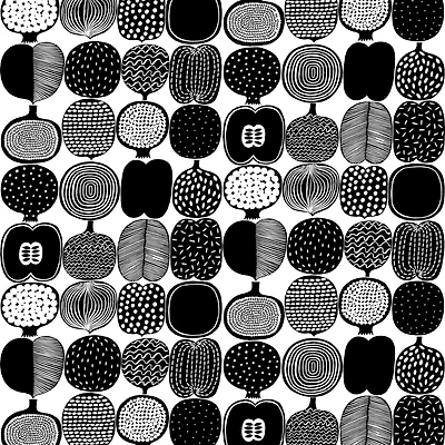 Brewster Marimekko Black & White Kompotti Peel & Stick Wallpaper