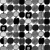 Brewster Marimekko Black & White Kompotti Peel & Stick Wallpaper