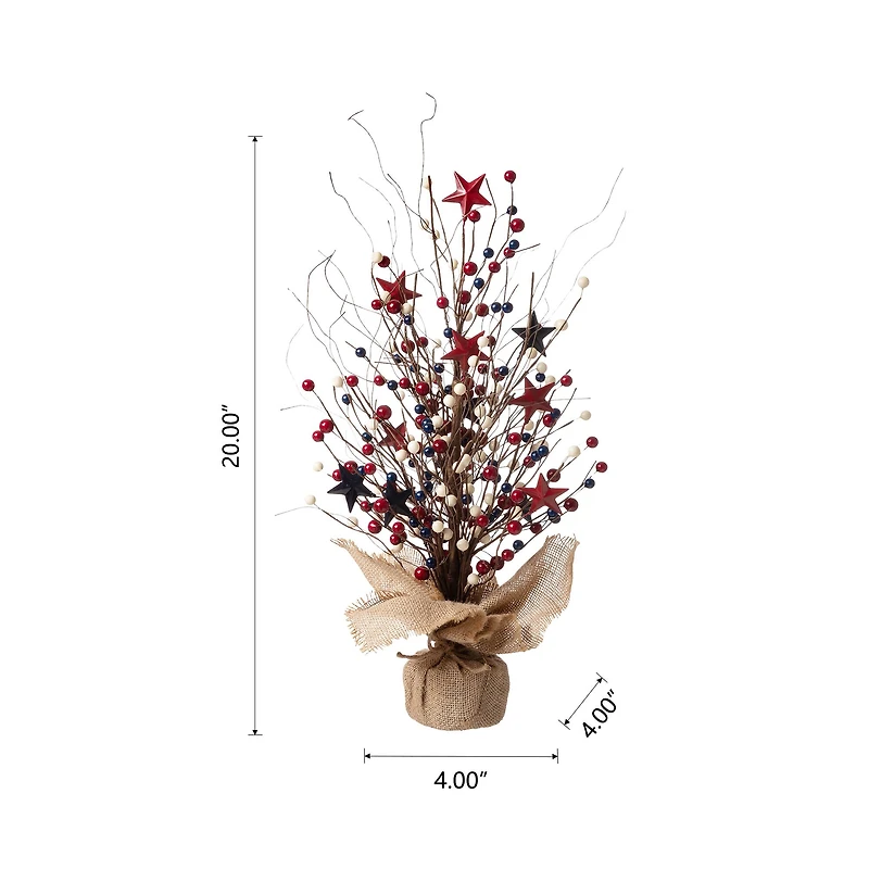 Glitzhome® 20" American Berry Table Tree
