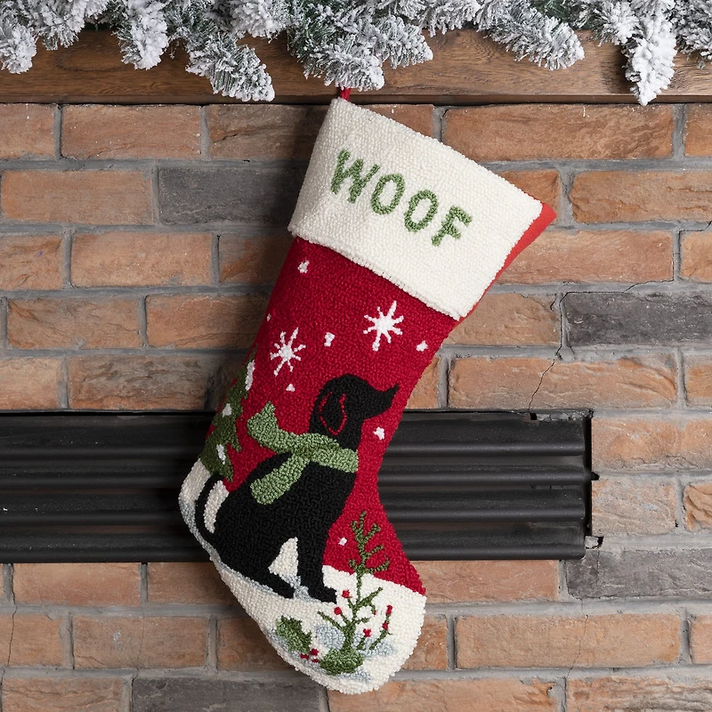Glitzhome® 20" Dog Hooked Stocking