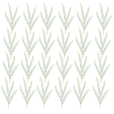 Sage Green Glittered Fern Spray, 24ct.