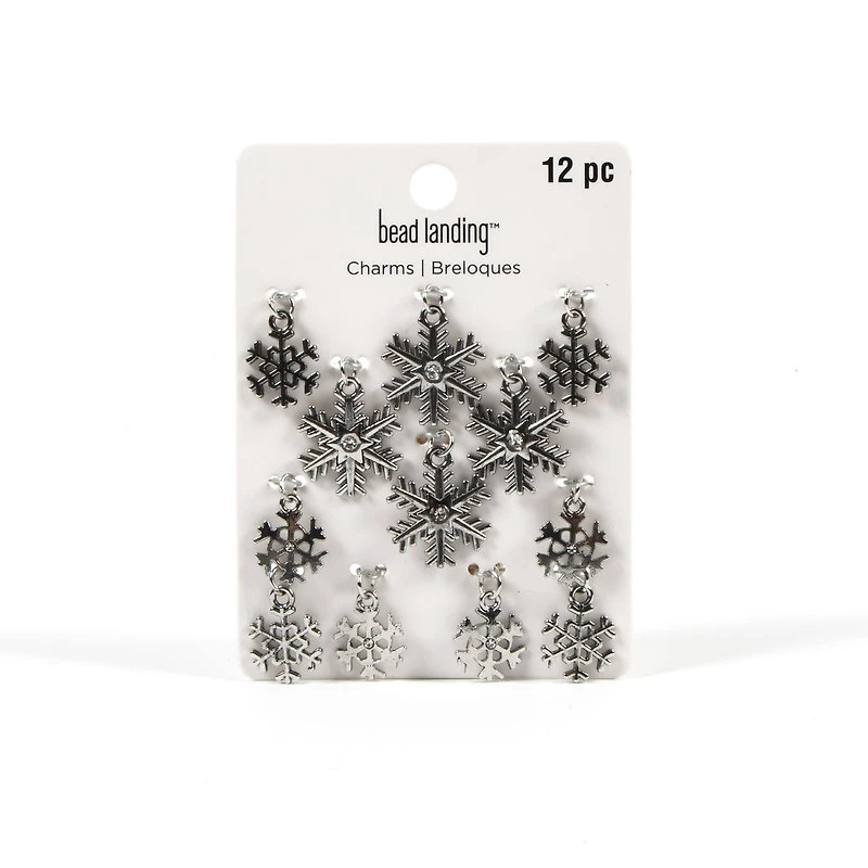 Silver Snowflake Charm Set by Bead Landing™