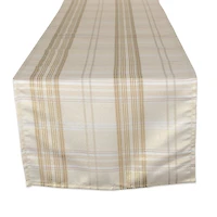 DII® 72" Metallic Cream Plaid Table Runner
